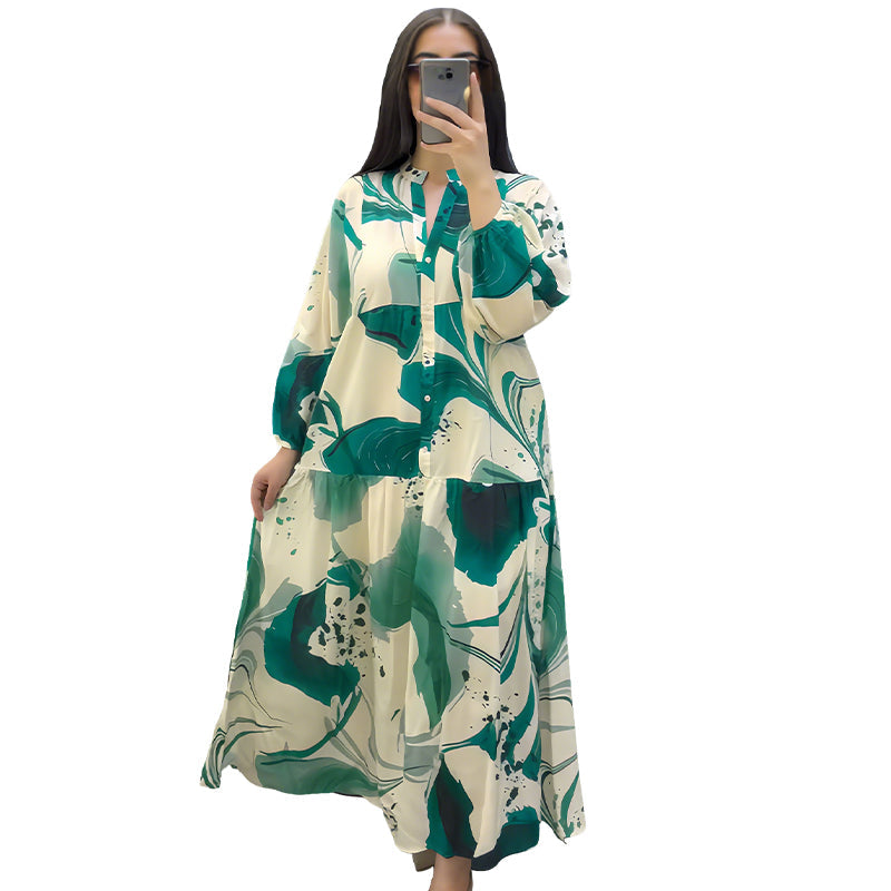 Women’s Floral V-Neck Maxi Dress