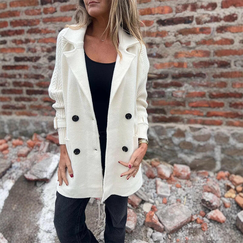 🍂💕Mittellanger Damenrock mit doppelten Knöpfen und Revers