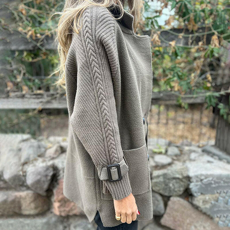 🍂💕Mittellanger Damenrock mit doppelten Knöpfen und Revers