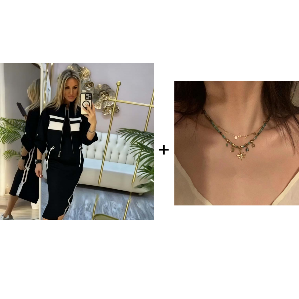 💖 Damen-Set aus Stehkragenjacke und Kleid