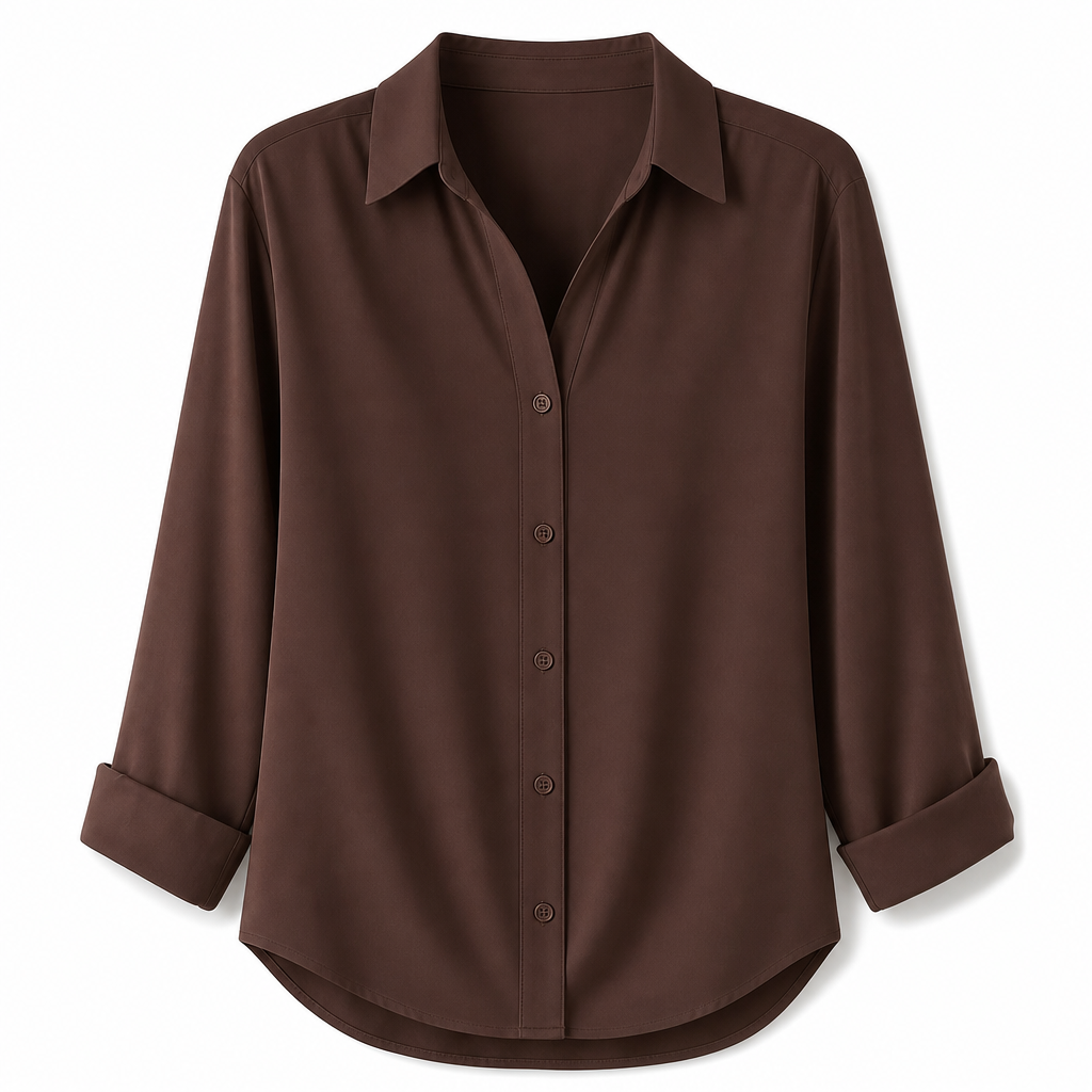 Damen Elegante Freizeitbluse mit Langarm und Knopfleiste