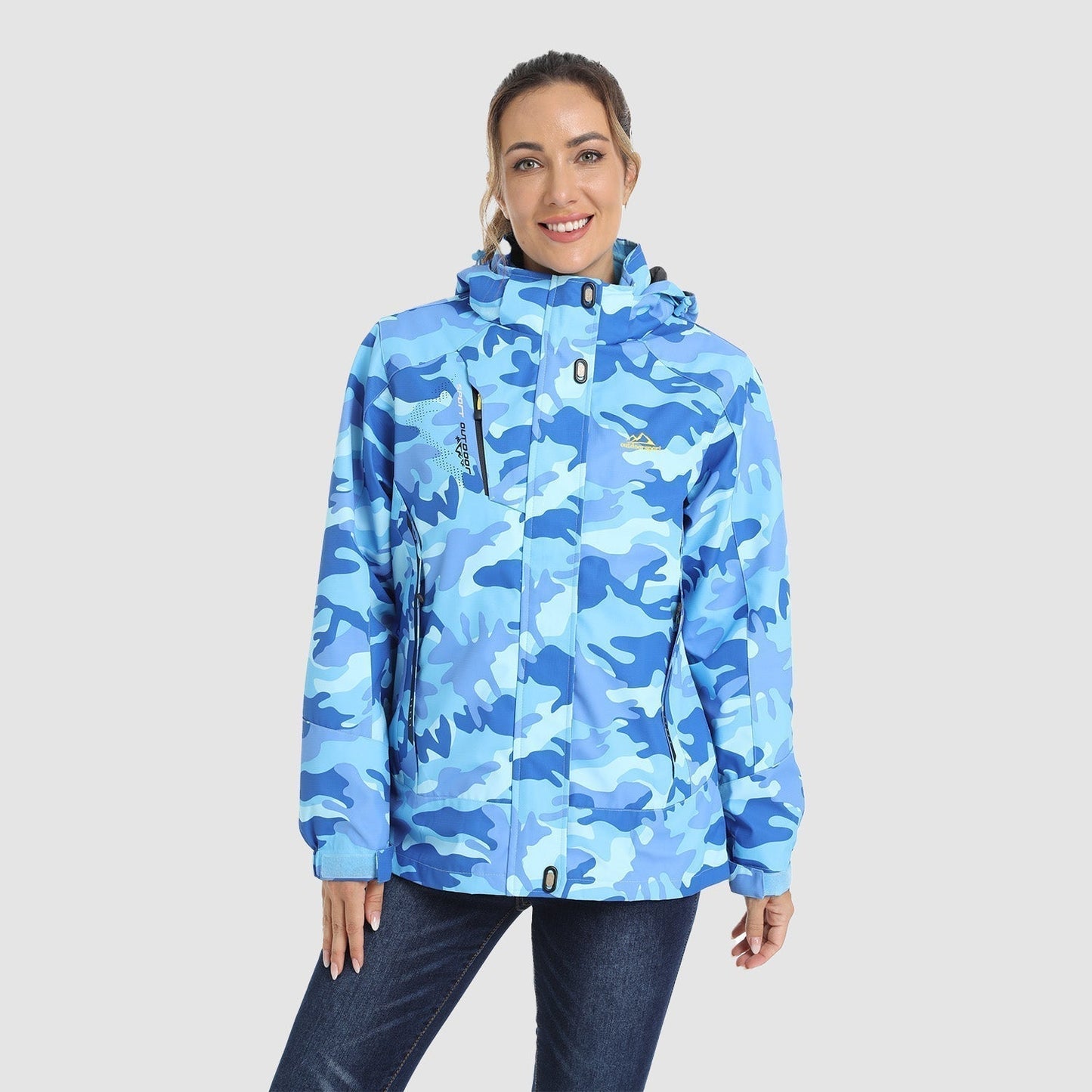 3-in-1 wasserdichter Wintermantel, mit Fleece gefüttert, zweiteiliger Anzug, Ski- und Wanderjacke mit Kapuze