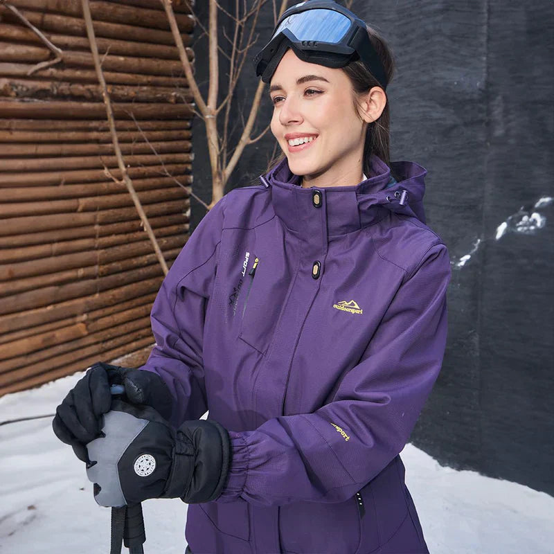 3-in-1 wasserdichter Wintermantel, mit Fleece gefüttert, zweiteiliger Anzug, Ski- und Wanderjacke mit Kapuze