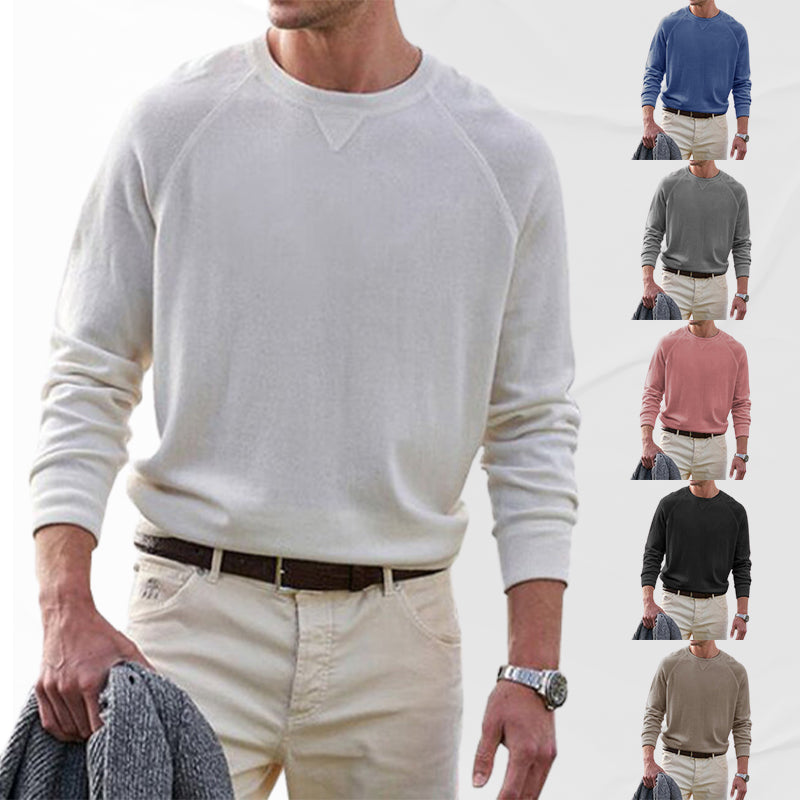 Basic Einfarbig Rundhalsausschnitt Langärmliges Sweatshirt
