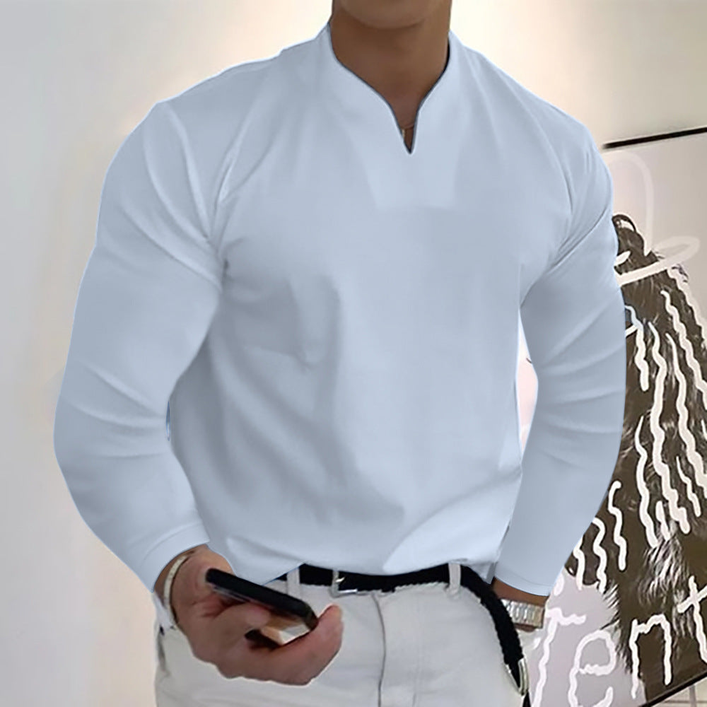 Herren T-Shirt aus Baumwolle mit langen Ärmeln und Taschen