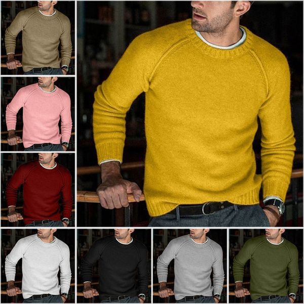 ?Weihnachtsspecials?Lässiger langärmeliger Pullover, weich und warm, für Männer, handgestrickt
