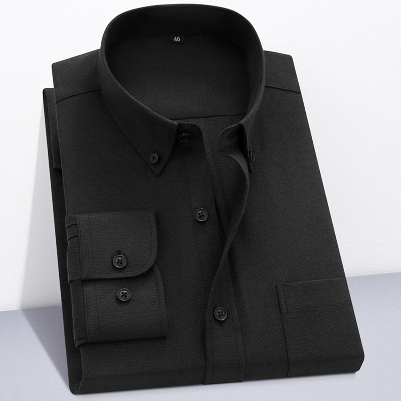 Herren Oxford Textil Reinfarbe Langarmhemd