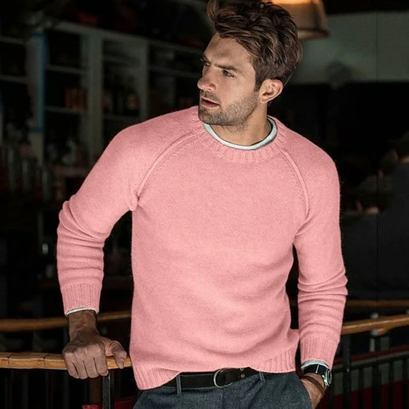?Weihnachtsspecials?Lässiger langärmeliger Pullover, weich und warm, für Männer, handgestrickt