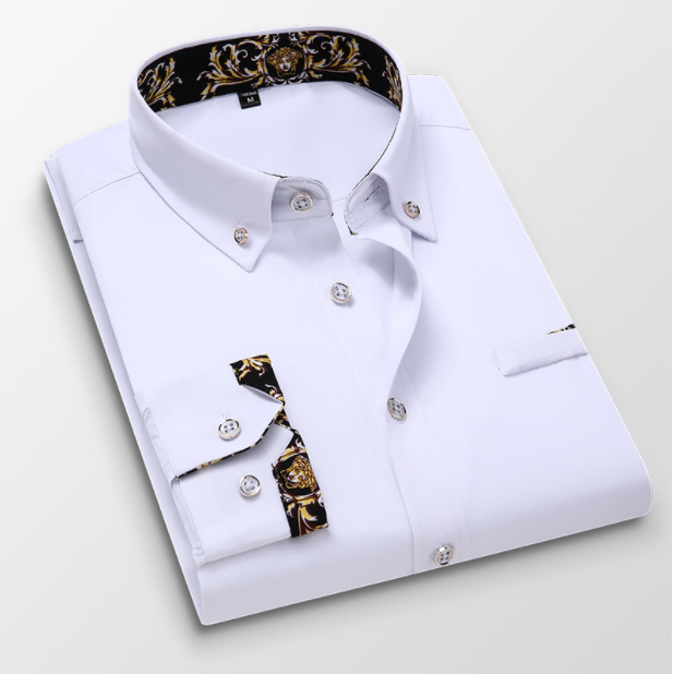 Herren Slim Business Casual Langarmhemd