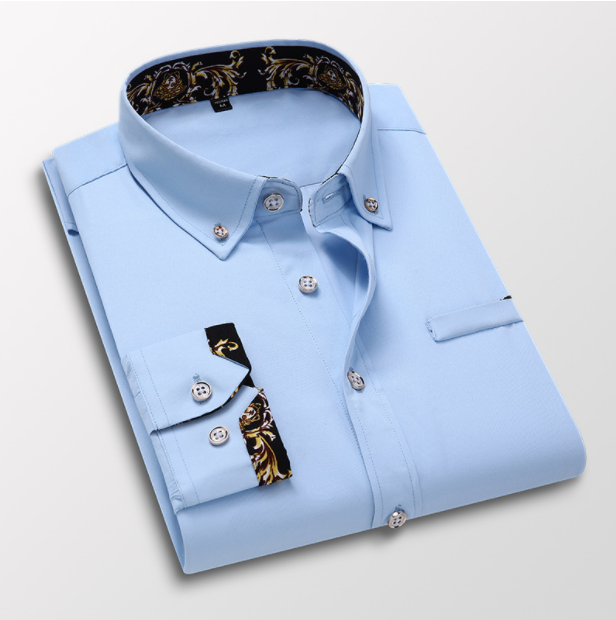 Herren Slim Business Casual Langarmhemd