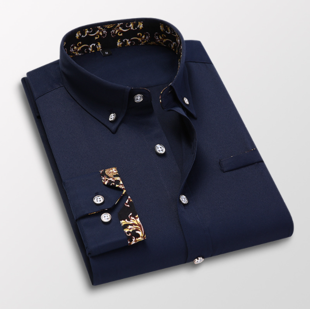 Herren Slim Business Casual Langarmhemd