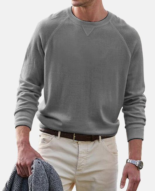 Basic Einfarbig Rundhalsausschnitt Langärmliges Sweatshirt