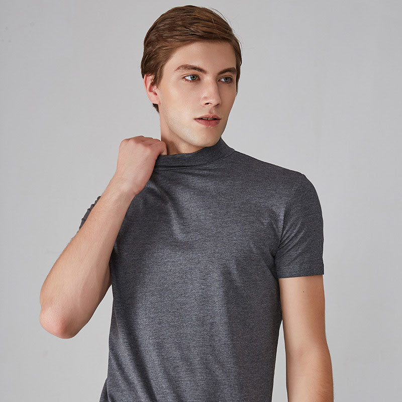 【Anti-Seasonal Promotion-49%OFF】Herren-T-Shirt mit Stehkragen und schmaler Passform