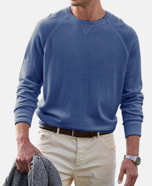 Basic Einfarbig Rundhalsausschnitt Langärmliges Sweatshirt