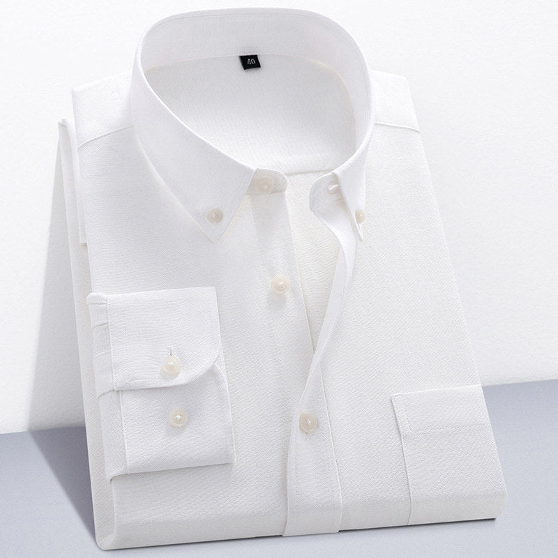 Herren Oxford Textil Reinfarbe Langarmhemd