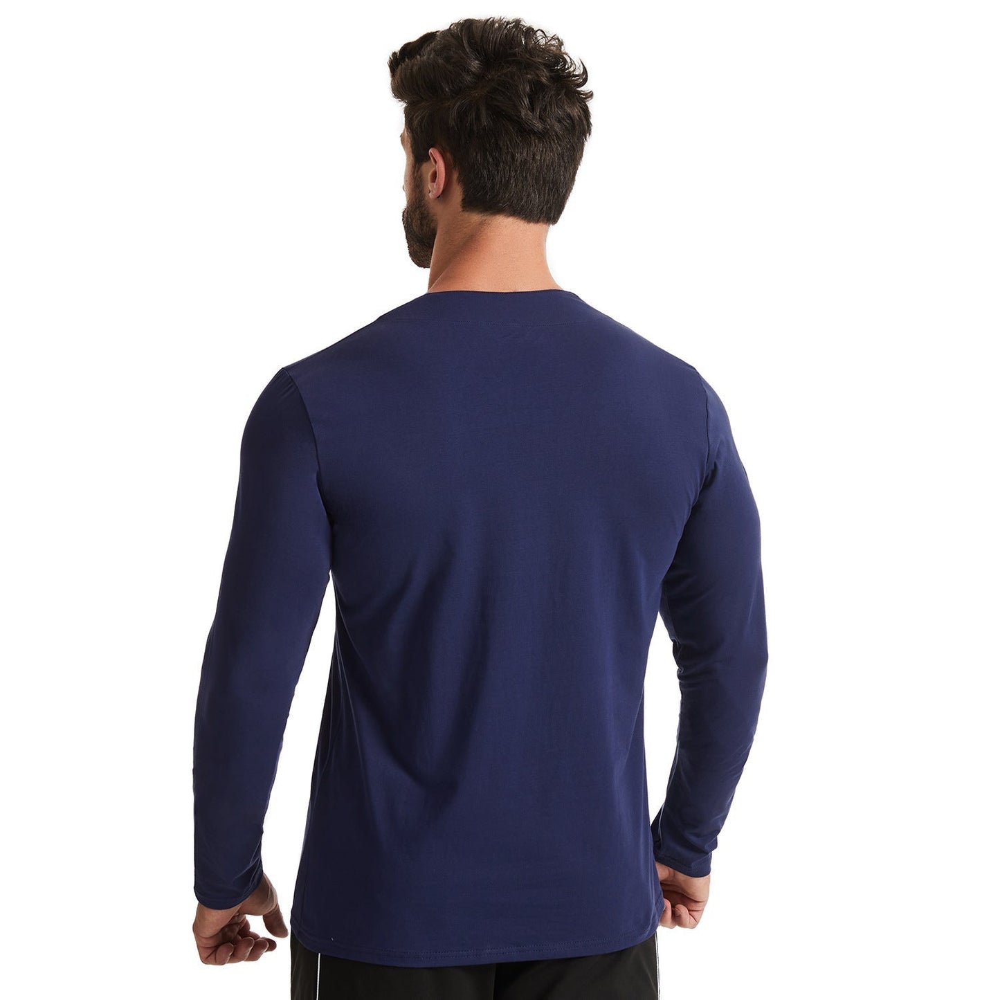 Lässiges T-Shirt mit langen Ärmeln und V-Ausschnitt für Männer