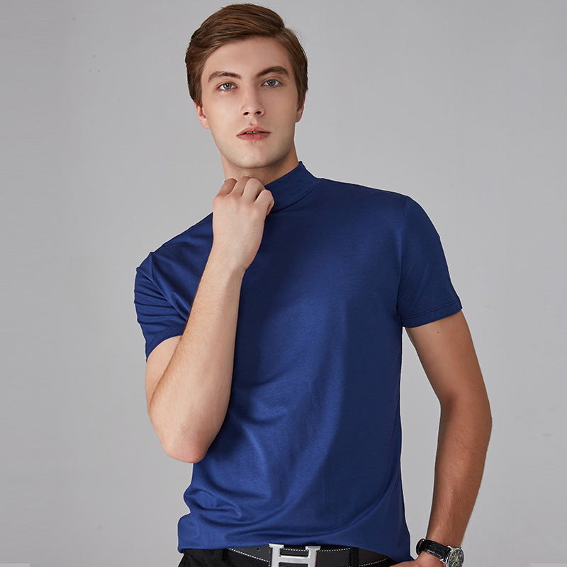 【Anti-Seasonal Promotion-49%OFF】Herren-T-Shirt mit Stehkragen und schmaler Passform