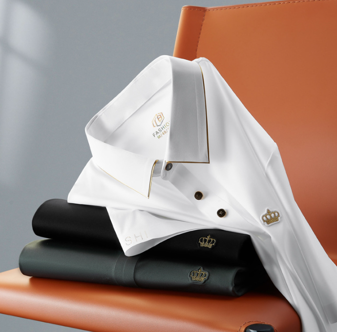 đ„Sommer neue Produkte-50% Offđ„BĂŒgelfrei Business Casual High Stretch Small Stickerei Kurzarm