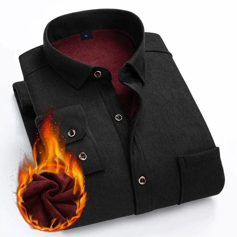 Gestreiftes Thermohemd aus doppelseitigem Fleece für Männer