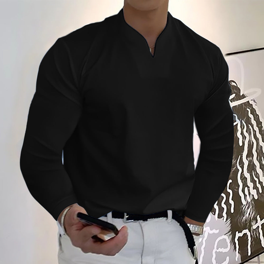Herren T-Shirt aus Baumwolle mit langen Ärmeln und Taschen