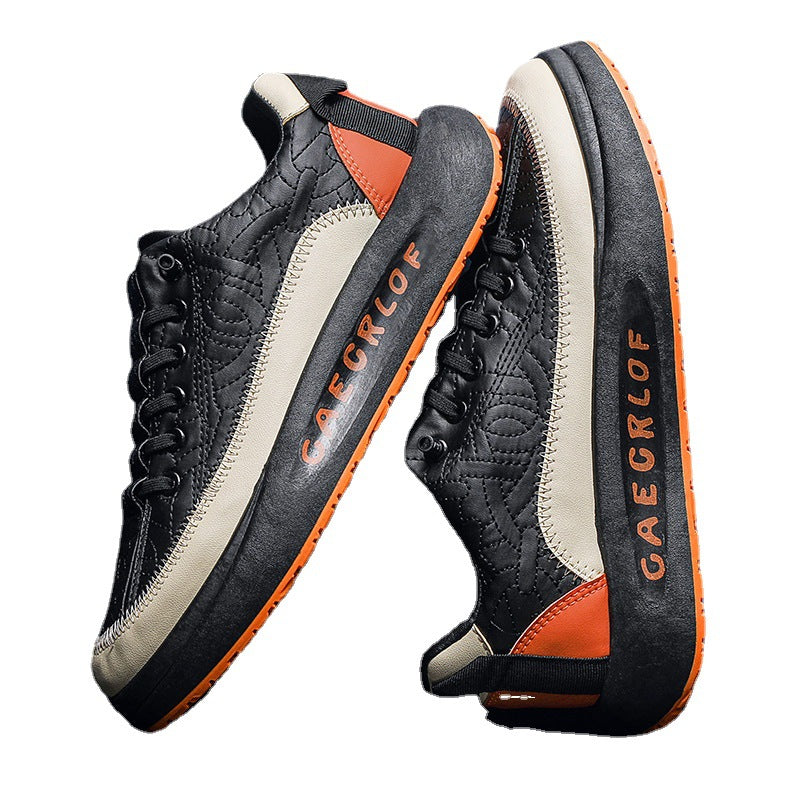 Leder Herren Freizeitschuhe mit dicken Sohlen-