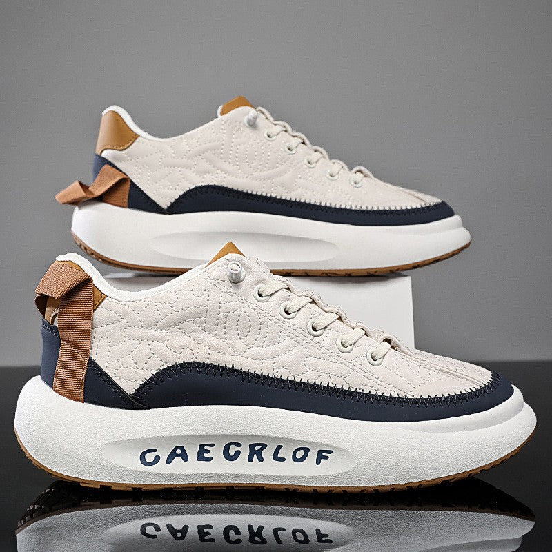Leder Herren Freizeitschuhe mit dicken Sohlen-