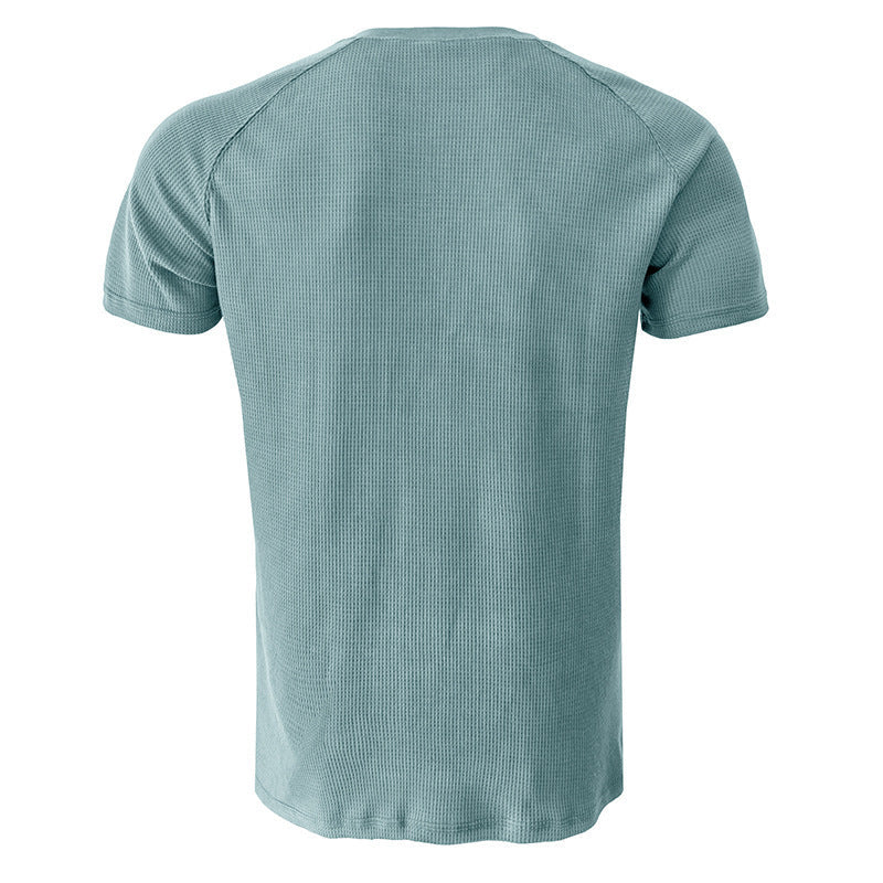 Kurzarm-T-Shirt mit Henley-Ausschnitt für Männer (zwei kaufen, kostenloser Versand)