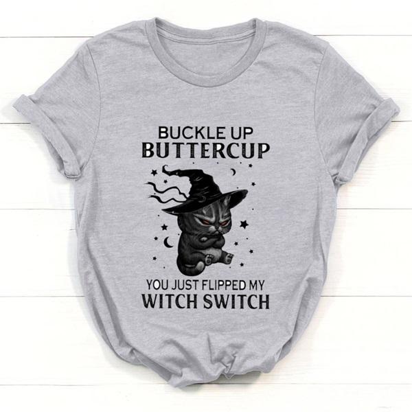Halloween Katze Kurzarm T-Shirt