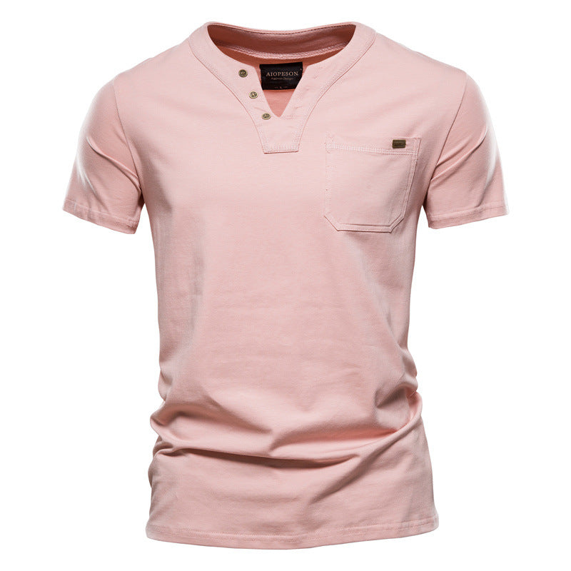 Herren T-Shirts mit klassischem V-Ausschnitt und kurzen Ärmeln