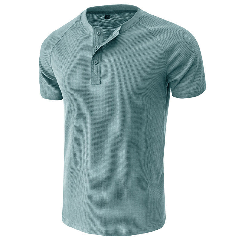 Kurzarm-T-Shirt mit Henley-Ausschnitt für Männer (zwei kaufen, kostenloser Versand)