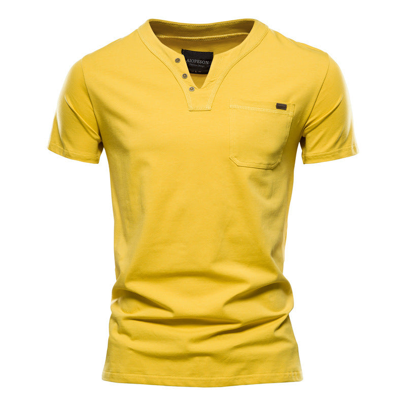 Herren T-Shirts mit klassischem V-Ausschnitt und kurzen Ärmeln