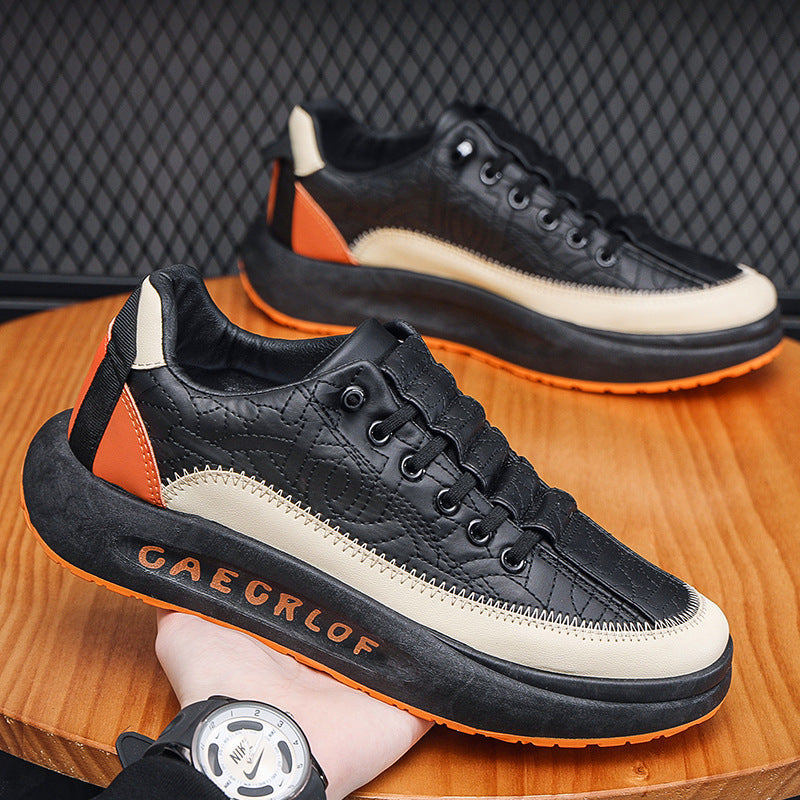 Leder Herren Freizeitschuhe mit dicken Sohlen-