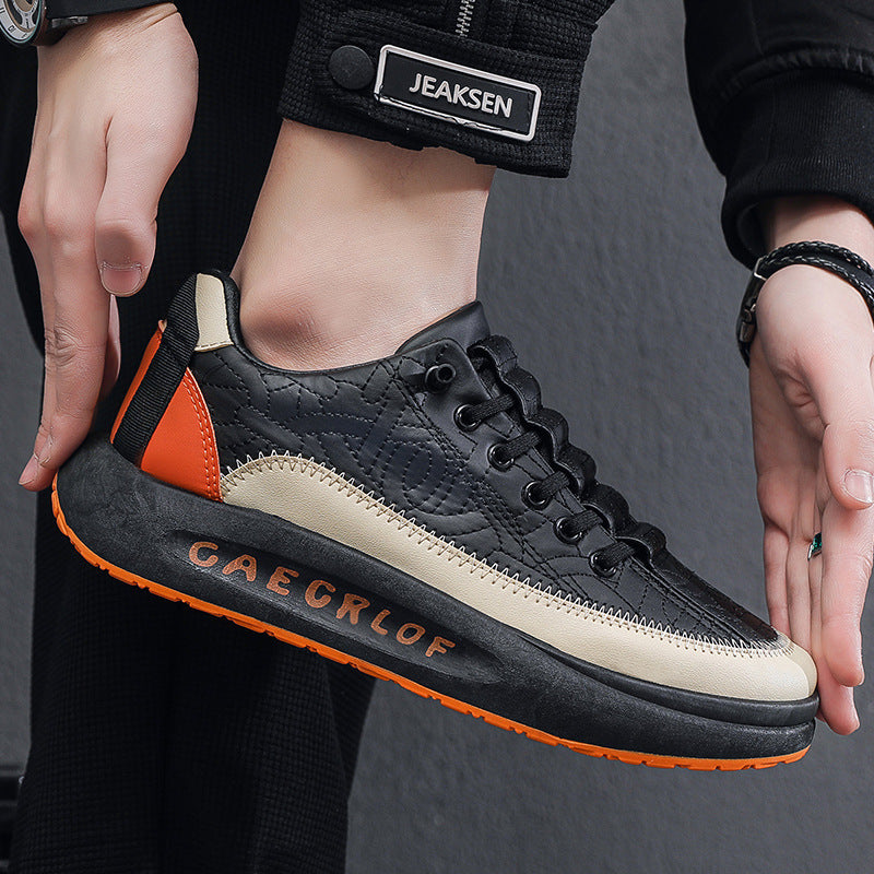 Leder Herren Freizeitschuhe mit dicken Sohlen-