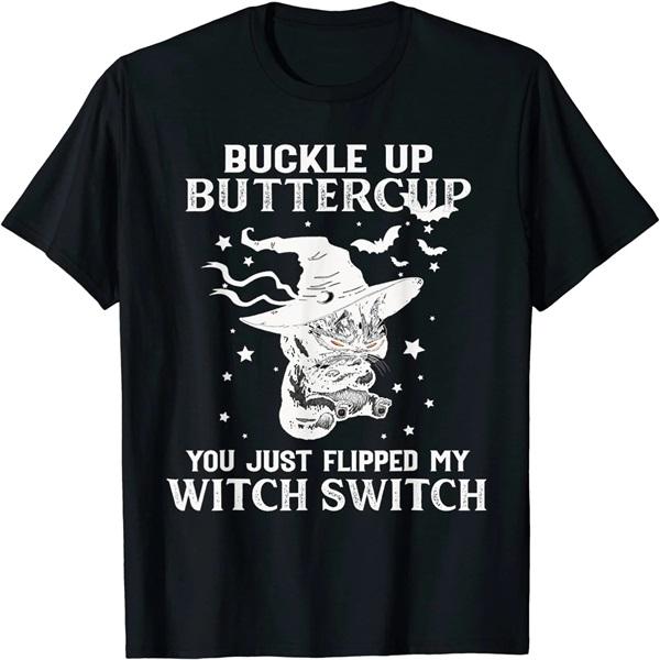 Halloween Katze Kurzarm T-Shirt