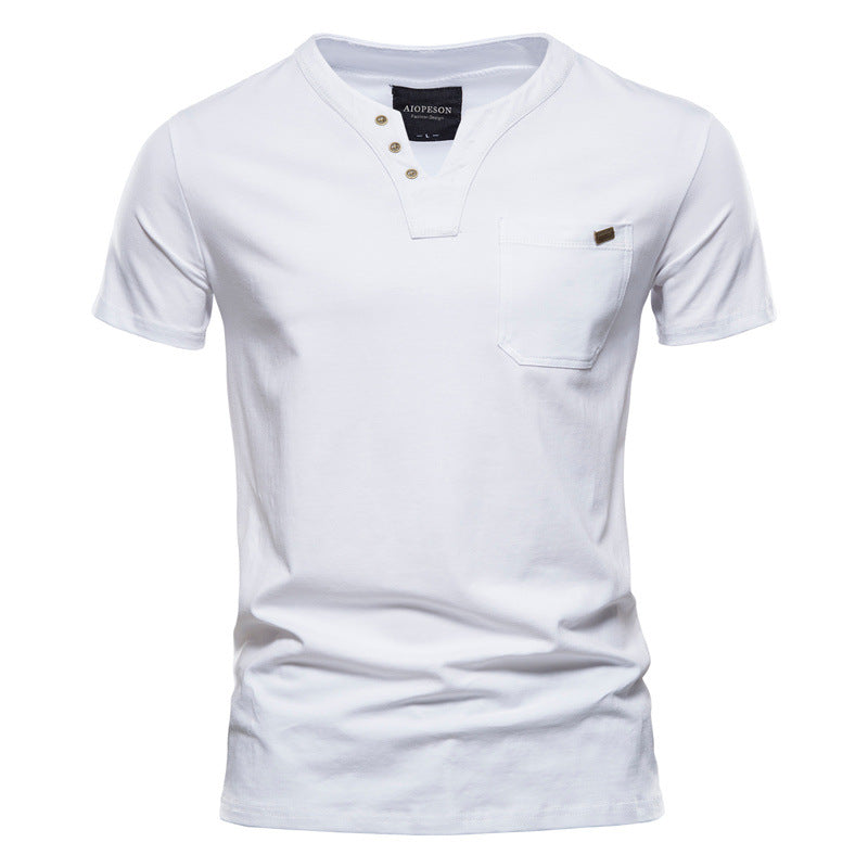 Herren T-Shirts mit klassischem V-Ausschnitt und kurzen Ärmeln