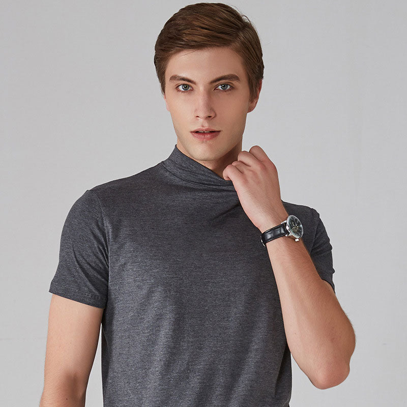 【Anti-Seasonal Promotion-49%OFF】Herren-T-Shirt mit Stehkragen und schmaler Passform