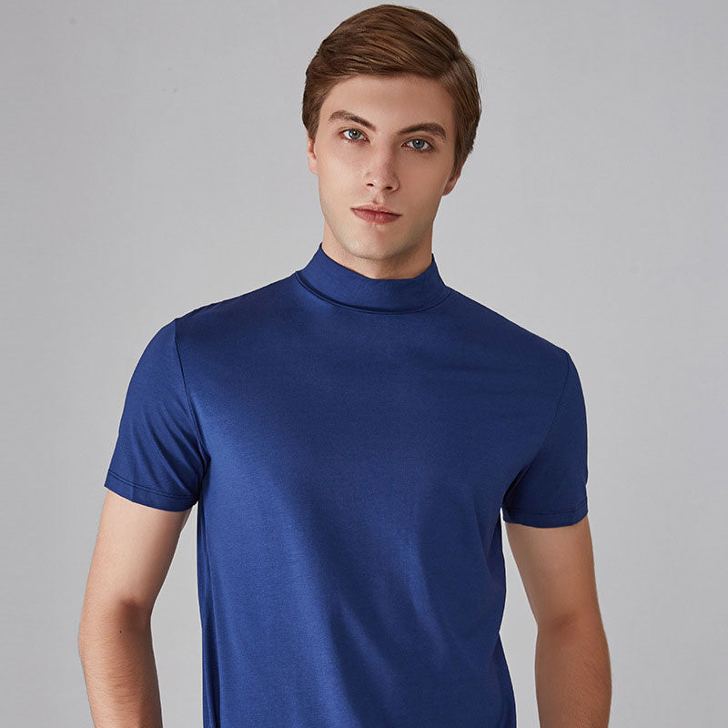 【Anti-Seasonal Promotion-49%OFF】Herren-T-Shirt mit Stehkragen und schmaler Passform