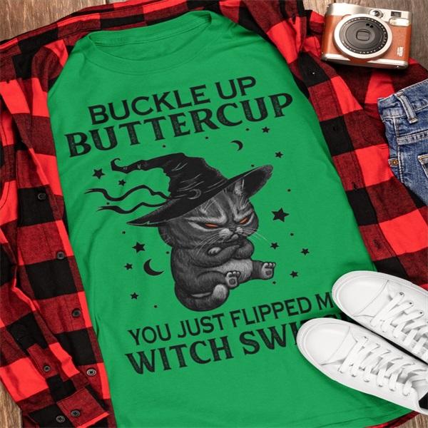 Halloween Katze Kurzarm T-Shirt