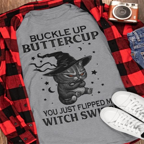 Halloween Katze Kurzarm T-Shirt