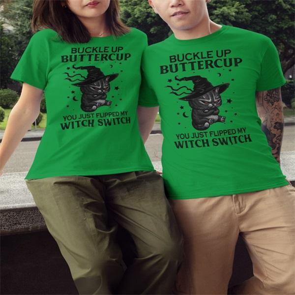 Halloween Katze Kurzarm T-Shirt