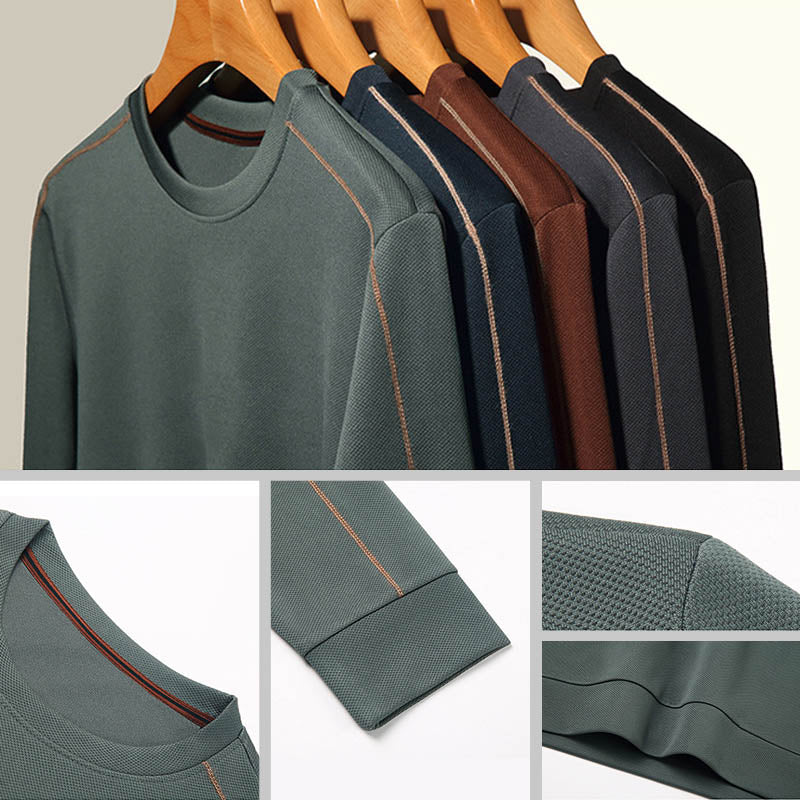 Nettes Geschenk! Pullover mit langen Ärmeln und Rundhalsausschnitt für Herren
