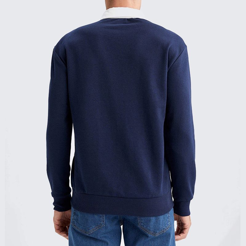 Lässiges Herbst-Sweatshirt für Herren mit langen Ärmeln und Revers - Weihnachtsgeschenk