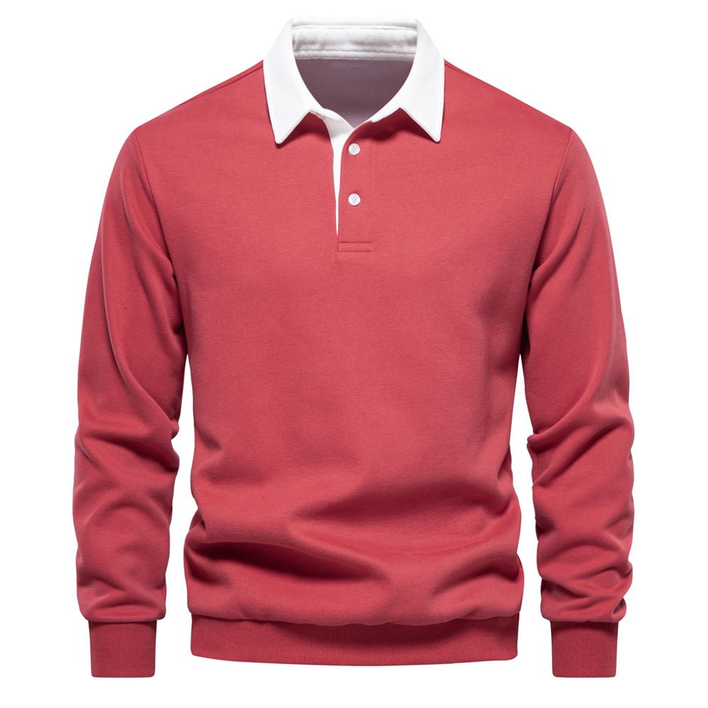 Lässiges Herbst-Sweatshirt für Herren mit langen Ärmeln und Revers - Weihnachtsgeschenk