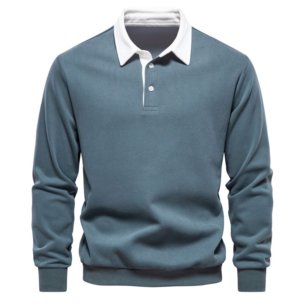 Lässiges Herbst-Sweatshirt für Herren mit langen Ärmeln und Revers - Weihnachtsgeschenk