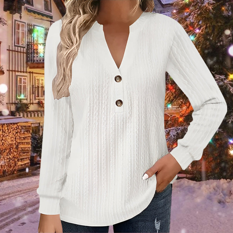 🔥 Neue Winterprodukte-49%OFF🔥 Reiner Handstrick Twist V-Ausschnitt Damen lässiges Stricktop