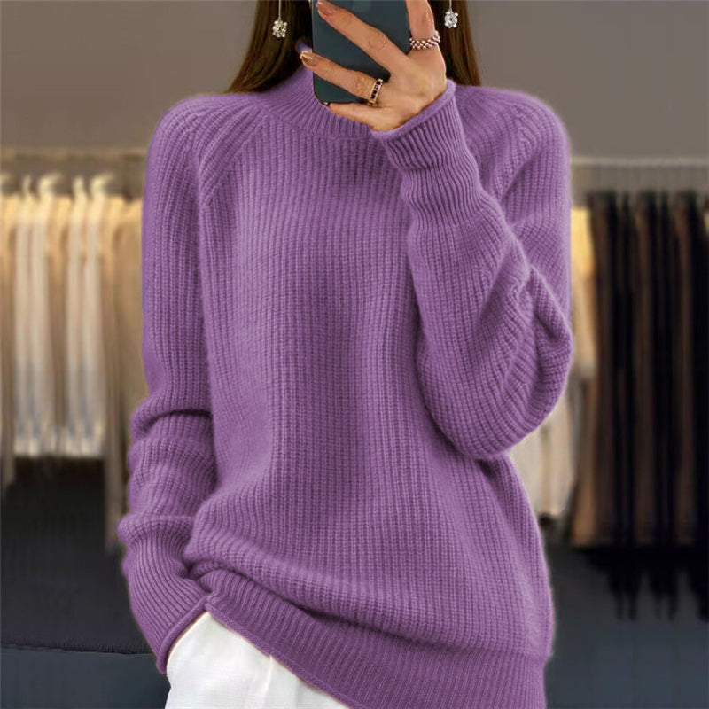 💥Neujahrsrabatt - 50% RABATT💥Einfarbiger einfacher Pullover mit Stehkragen für Frauen