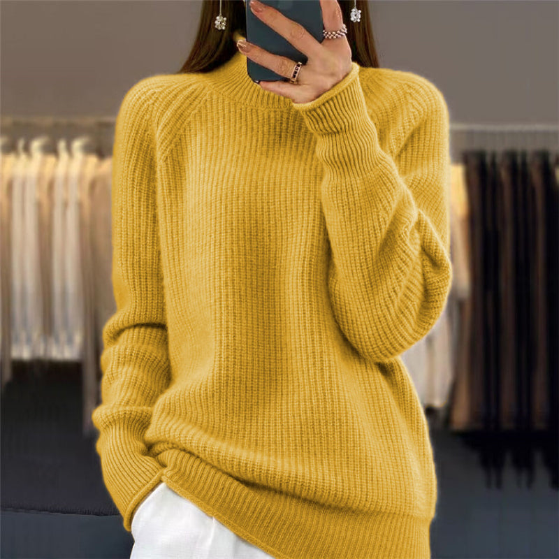💥Neujahrsrabatt - 50% RABATT💥Einfarbiger einfacher Pullover mit Stehkragen für Frauen