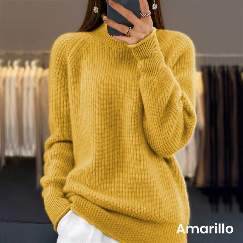 💥Neujahrsrabatt - 50% RABATT💥Einfarbiger einfacher Pullover mit Stehkragen für Frauen