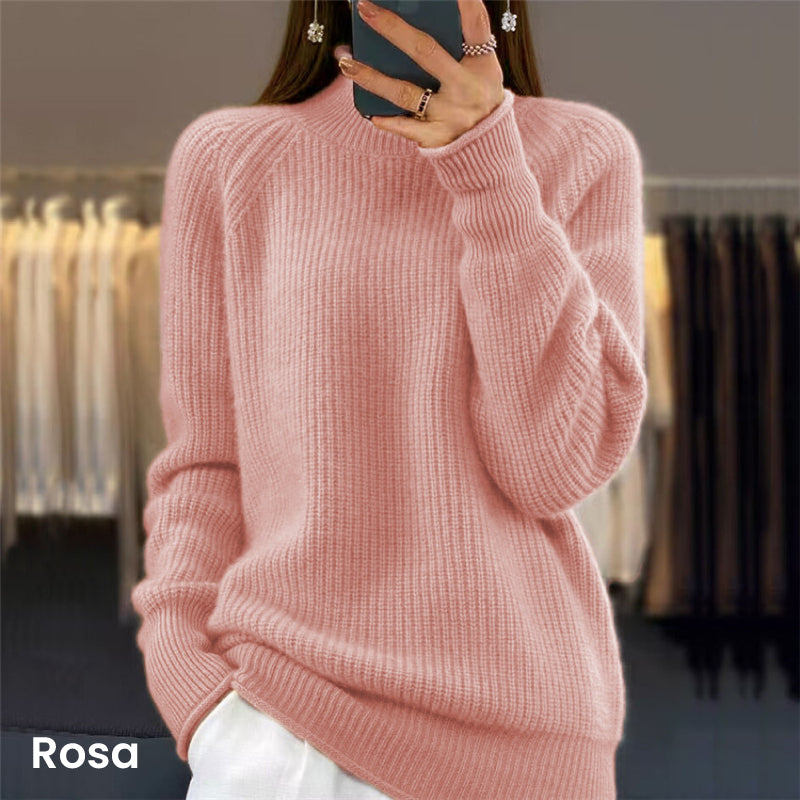 💥Neujahrsrabatt - 50% RABATT💥Einfarbiger einfacher Pullover mit Stehkragen für Frauen