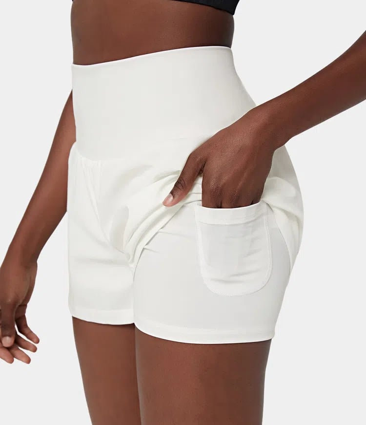 ✨️  2025 Hot Sale 49% OFF 🥰  2-in-1 Yoga Shorts mit hoher Taille und Seitentaschen
